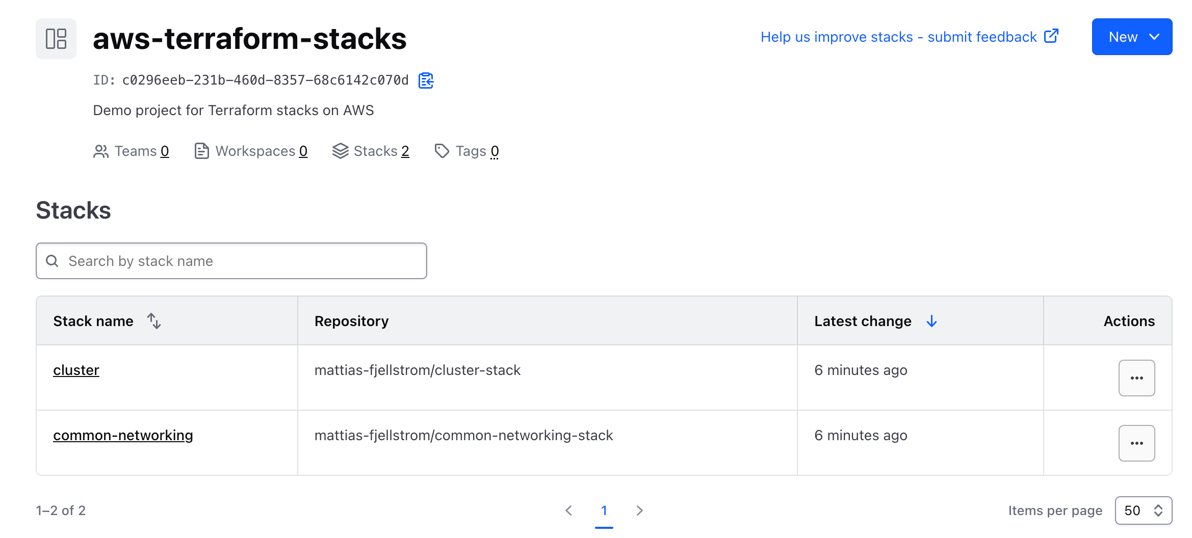 Two new Terraform stacks on HCP Terraform