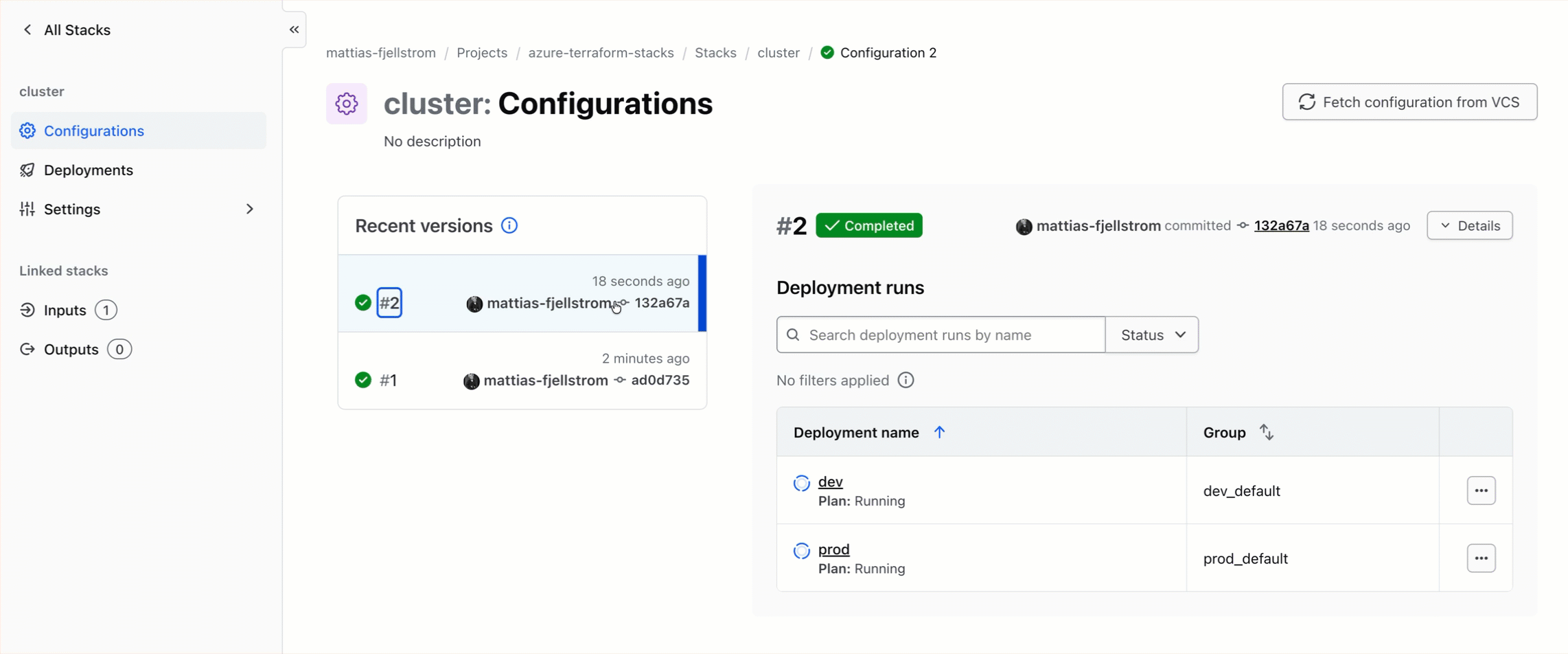 Deploying the cluster stack